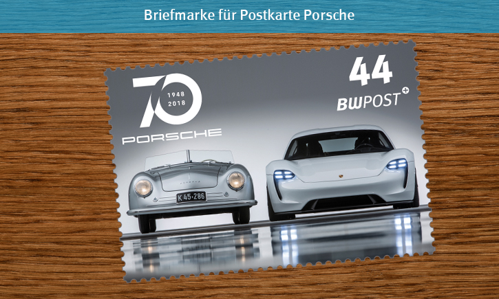 Briefmarken-Motive Vorlage HGdunkel Karte Porsche