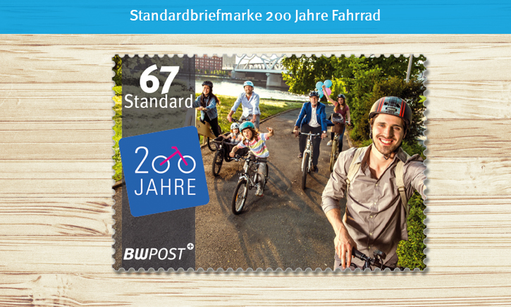 Briefmarken-Motive Vorlage HGhell Fahrrad 67er